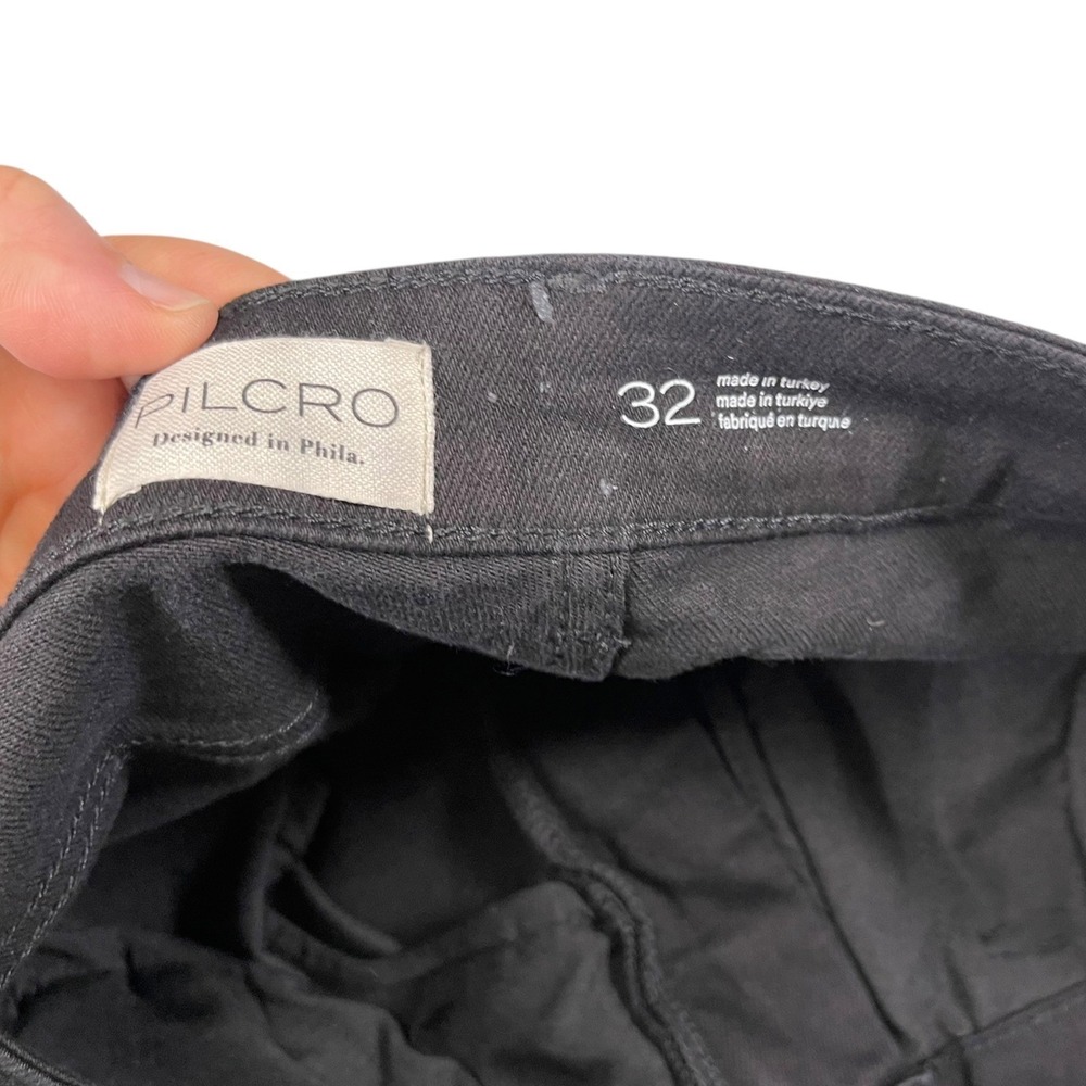 Pilcro 32 Black Flare Jeans High Rise Anthropologie Dark Academia Retro Chic - Picture 9 of 10